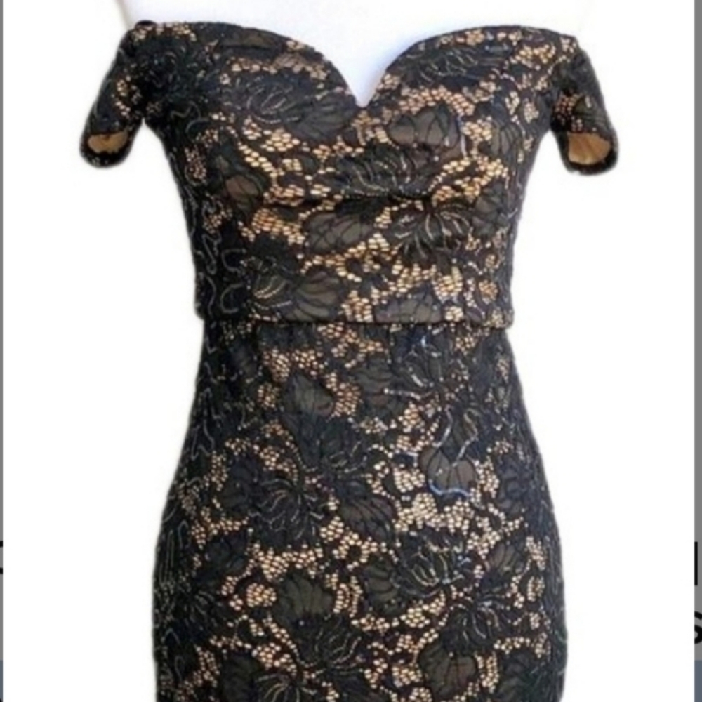 Bisou Bisou black sequins cocktail dress